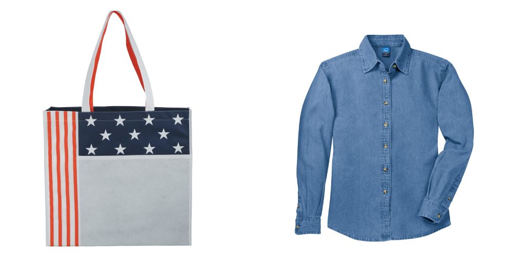 americana tote and denim shirt